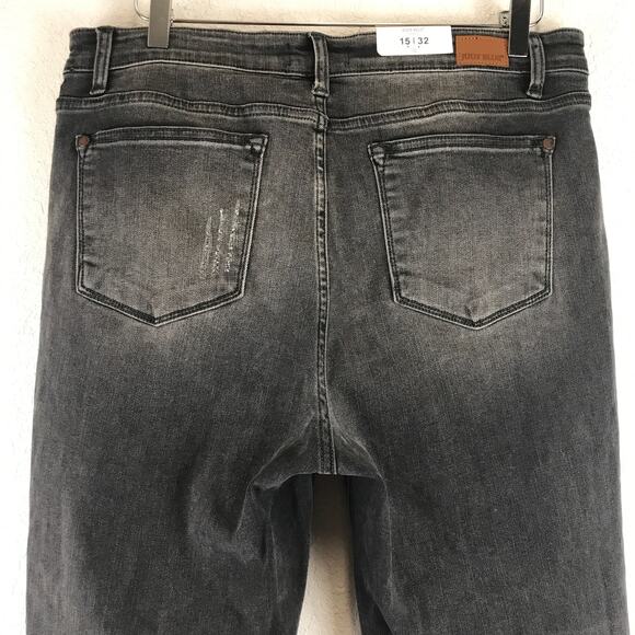 NWT Judy Blue Destroyed Cuffed Hem Faded Black Skinny Fit Jeans Distressed 32 - Picture 4 of 12